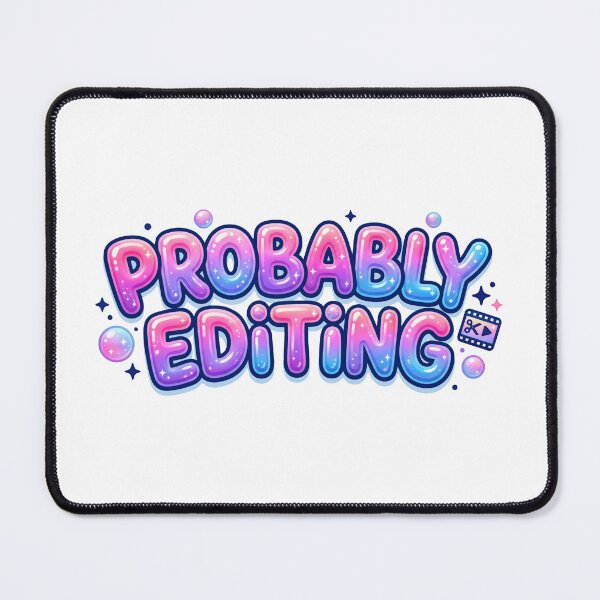 Item preview, Probably Editing: Pink Blue Bubble Typography Art designed and sold by MalisoStickers.
