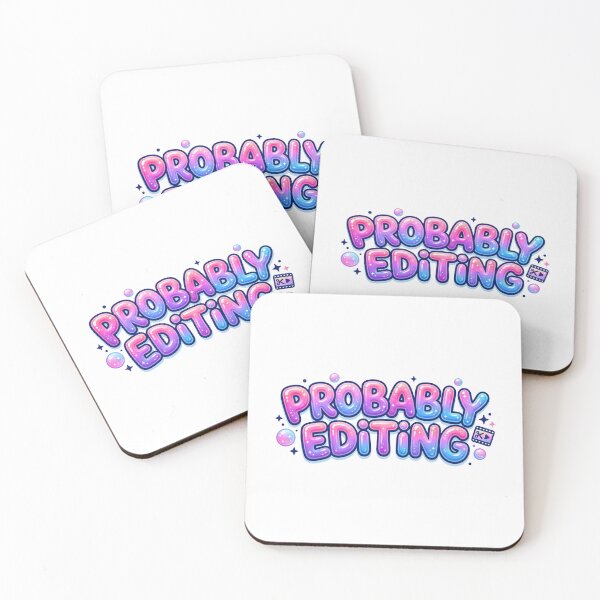 Item preview, Probably Editing: Pink Blue Bubble Typography Art designed and sold by MalisoStickers.