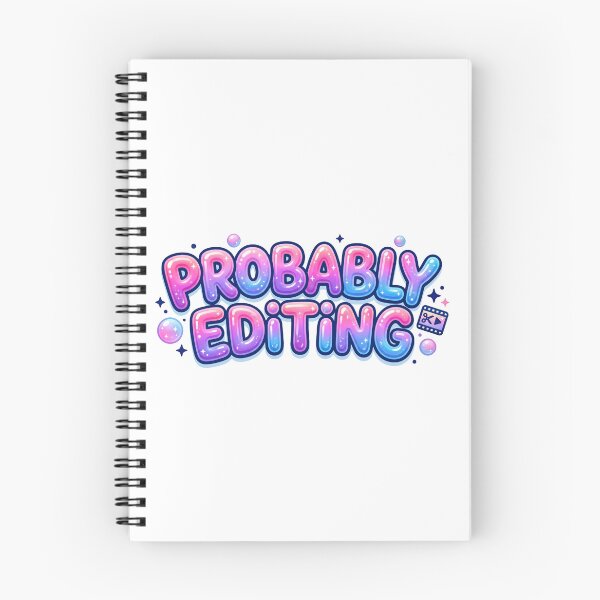 Item preview, Probably Editing: Pink Blue Bubble Typography Art designed and sold by MalisoStickers.