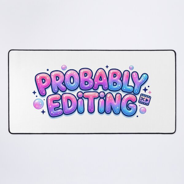 Item preview, Probably Editing: Pink Blue Bubble Typography Art designed and sold by MalisoStickers.
