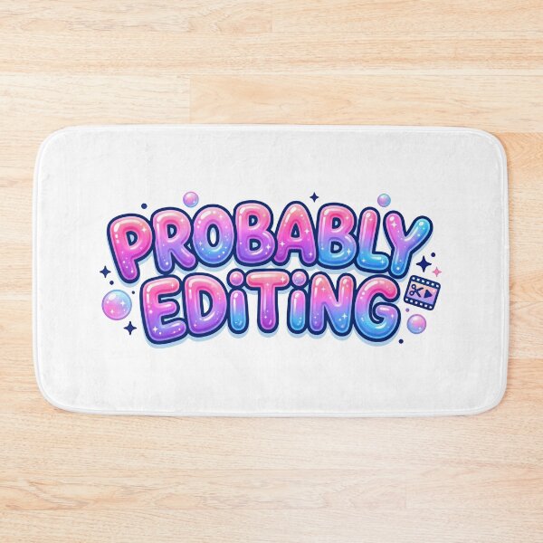 Item preview, Probably Editing: Pink Blue Bubble Typography Art designed and sold by MalisoStickers.