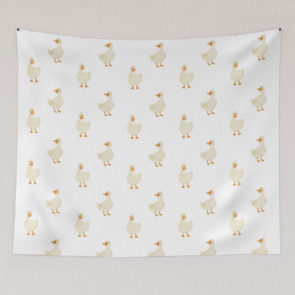 Item preview, Rustic Watercolor White Ducks (pattern) designed and sold by You Store.
