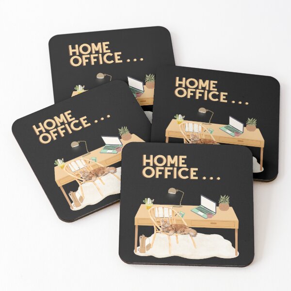 Item preview, ​Cozy Home Office Illustration with Cat designed and sold by HBBS DESIGNS.