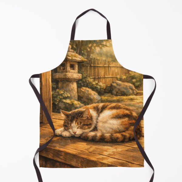 Item preview, Sleeping Tabby Cat on Engawa - Japanese Garden Vintage Ukiyo-e Art designed and sold by WabiSabiArts.