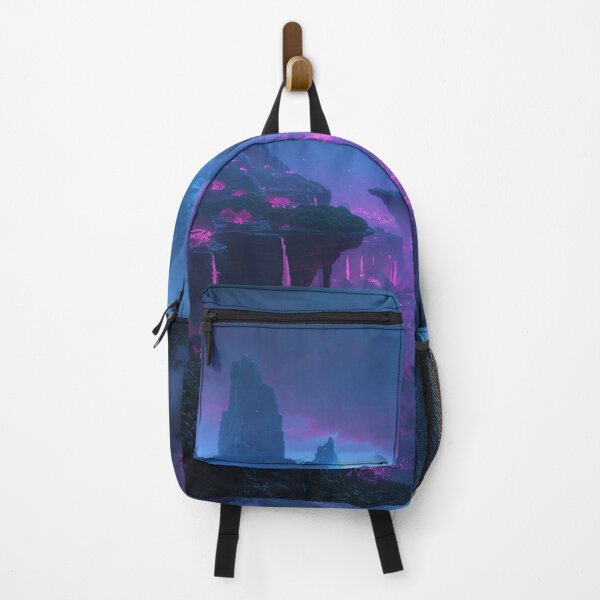 Item preview, Bioluminescent Floating Mountains Fantasy Landscape Art designed and sold by Luminous Wilds.