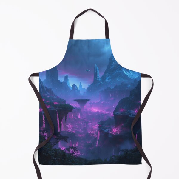 Item preview, Bioluminescent Floating Mountains Fantasy Landscape Art designed and sold by Luminous Wilds.