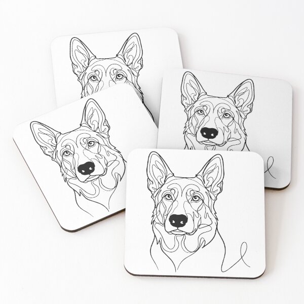 Item preview, German Shepherd One Line Art – Modern & Minimalist Contour Design designed and sold by Pfotenfaden.