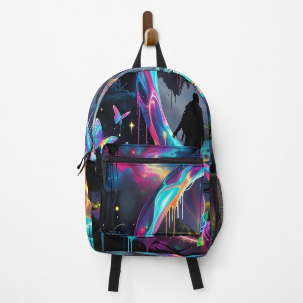 Item preview, Surreal Neon Portal with Floating Islands – Fantasy Dreamscape Aesthetic Art designed and sold by DreamyWallVibes.
