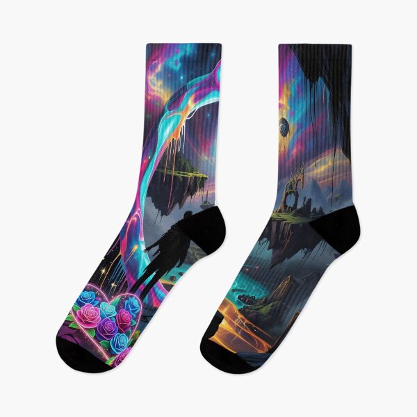 Item preview, Surreal Neon Portal with Floating Islands – Fantasy Dreamscape Aesthetic Art designed and sold by DreamyWallVibes.