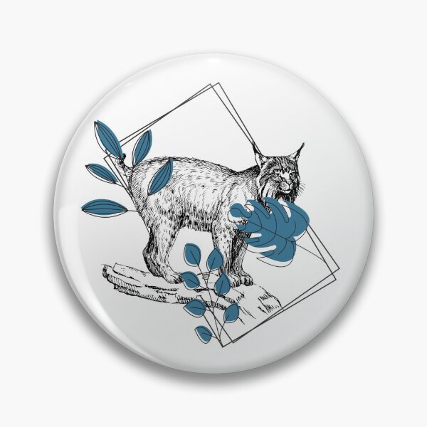 Item preview, Boreal Lynx & Blue Leaves - Wild Art designed and sold by Kanniax.