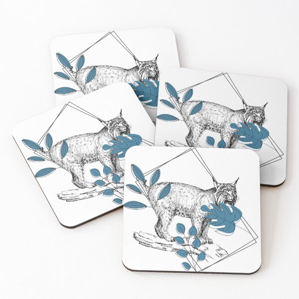 Item preview, Boreal Lynx & Blue Leaves - Wild Art designed and sold by Kanniax.
