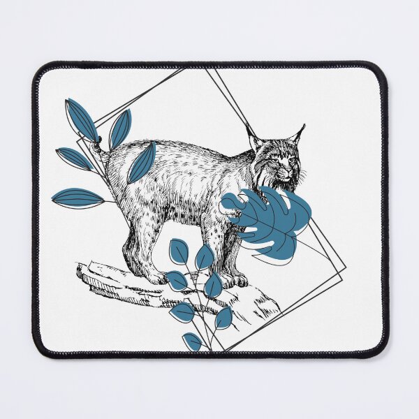 Item preview, Boreal Lynx & Blue Leaves - Wild Art designed and sold by Kanniax.