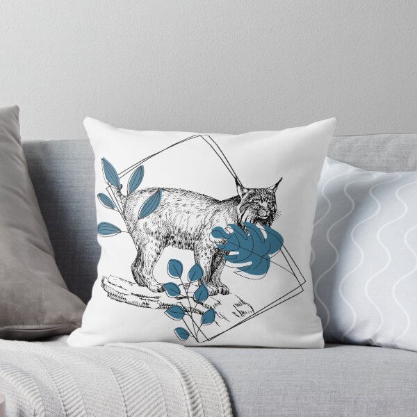 Item preview, Boreal Lynx & Blue Leaves - Wild Art designed and sold by Kanniax.