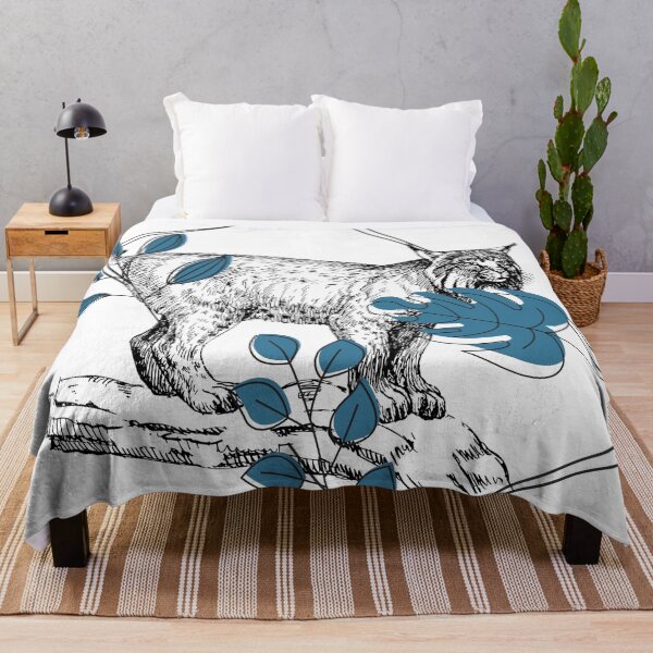 Item preview, Boreal Lynx & Blue Leaves - Wild Art designed and sold by Kanniax.