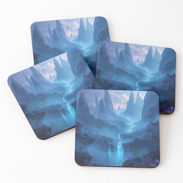 Item preview, Floating Alien Mountains – Pandora Style Fantasy Landscape designed and sold by Luminous Wilds.