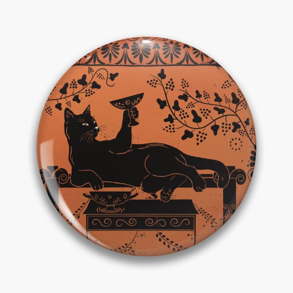 Item preview, Greek Vase Cat – Ancient Pottery Inspired Black Figure Art designed and sold by Ancient-Tales.