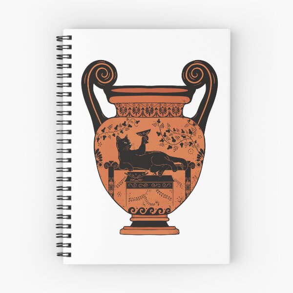 Item preview, Greek Vase Cat – Ancient Pottery Inspired Black Figure Art designed and sold by Ancient-Tales.