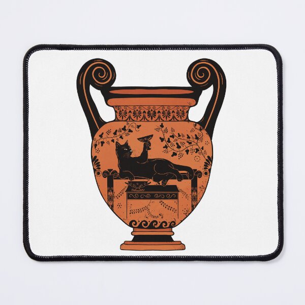Item preview, Greek Vase Cat – Ancient Pottery Inspired Black Figure Art designed and sold by Ancient-Tales.
