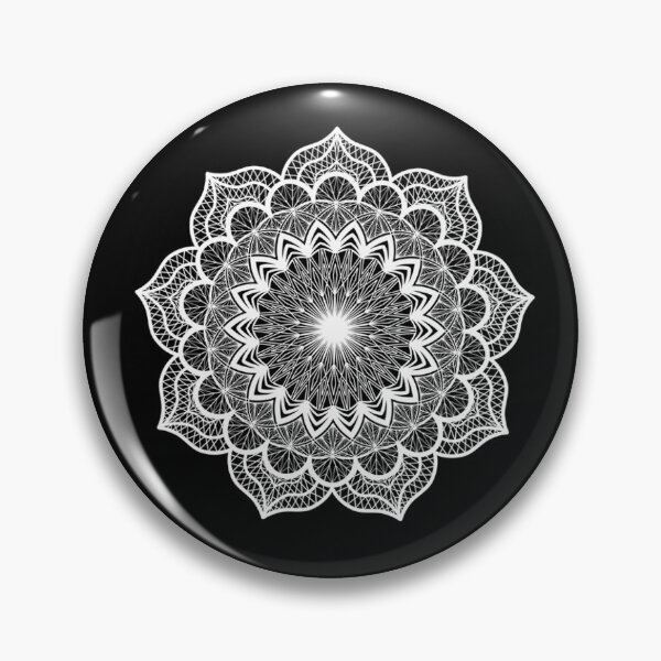 Item preview, White Mandala on black designed and sold by CreaTwinkles.