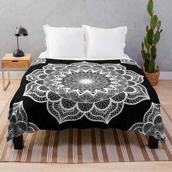 Item preview, White Mandala on black designed and sold by CreaTwinkles.