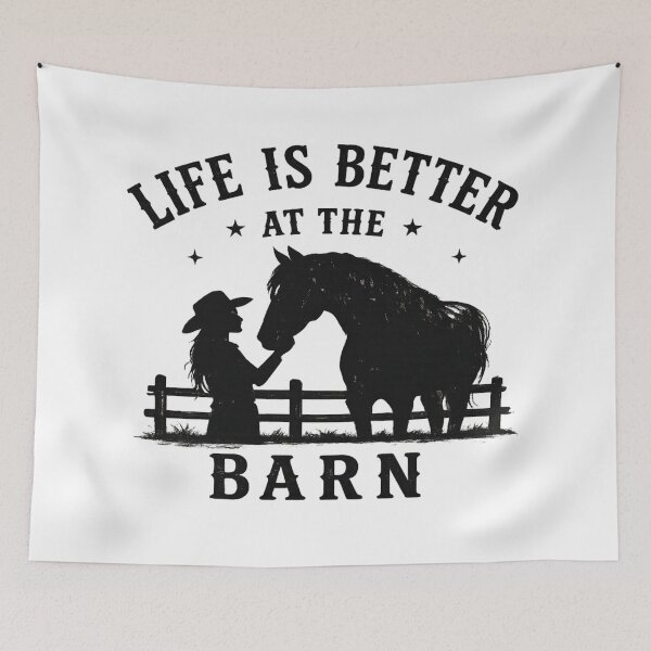 Item preview, Life Is Better at the Barn – Horse Lover Western Design designed and sold by  QuarterHorseArt by Just my Studio.