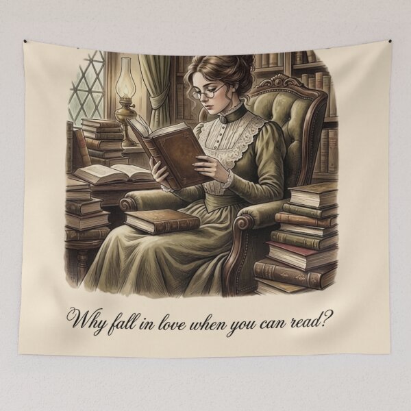 Item preview, Hopeless Aromantic Victorian Bookworm Dark Academia Reading Gift designed and sold by MAGICKEY2024.