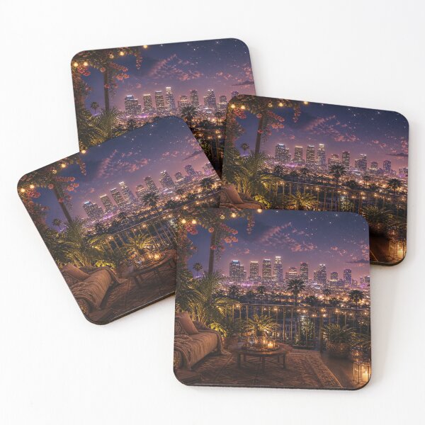 Item preview, Cozy Balcony Skyline View - Los Angeles designed and sold by AureliasDesignStudio.