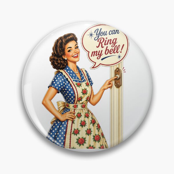 Item preview, You Can Ring My Bell – Retro Pin Up Sticker | Funny Vintage 1950s Housewife Art designed and sold by P’s stuff.