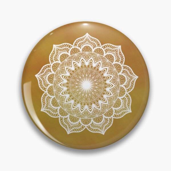 Item preview, White Mandala on gold designed and sold by CreaTwinkles.