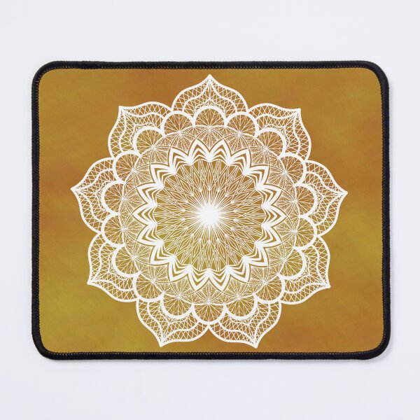 Item preview, White Mandala on gold designed and sold by CreaTwinkles.