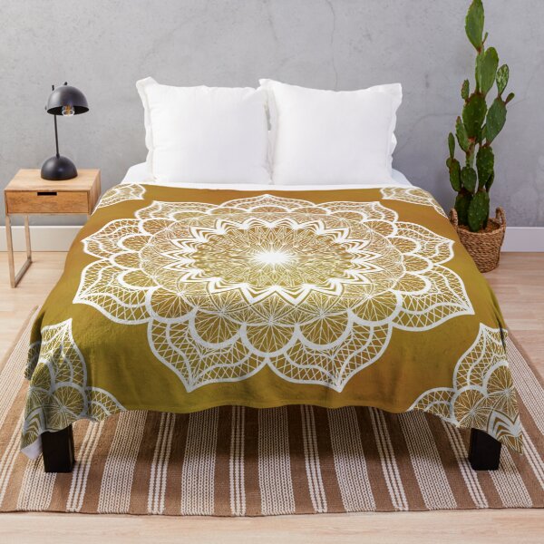 Item preview, White Mandala on gold designed and sold by CreaTwinkles.
