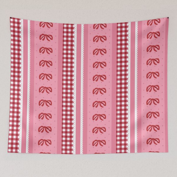 Item preview, Coquette Bow Gingham Lace Pattern designed and sold by Kusaka.art.