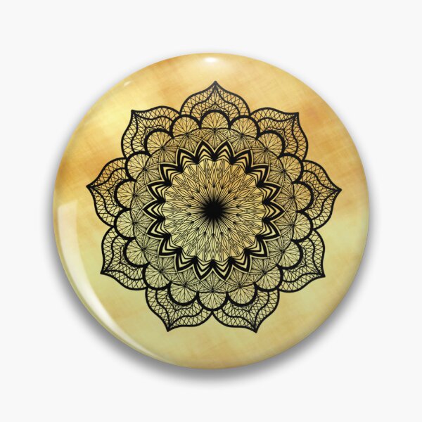 Item preview, Black Mandala on light gold designed and sold by CreaTwinkles.
