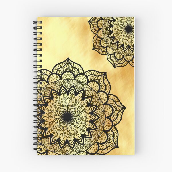 Item preview, Black Mandala on light gold designed and sold by CreaTwinkles.