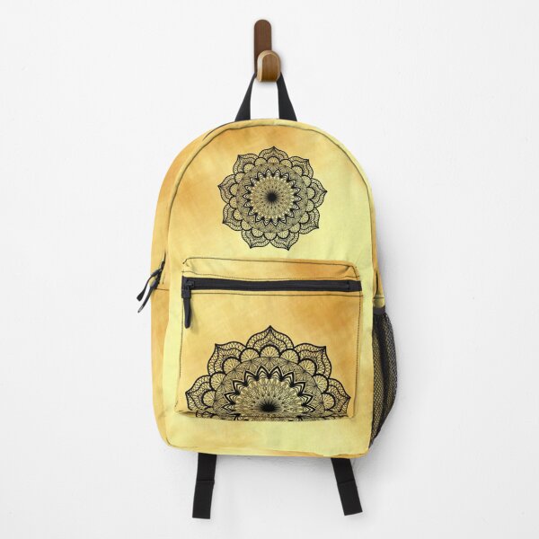 Item preview, Black Mandala on light gold designed and sold by CreaTwinkles.