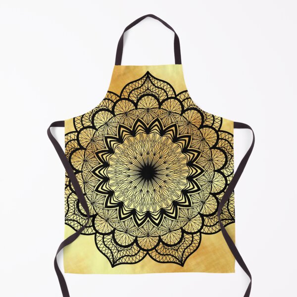 Item preview, Black Mandala on light gold designed and sold by CreaTwinkles.