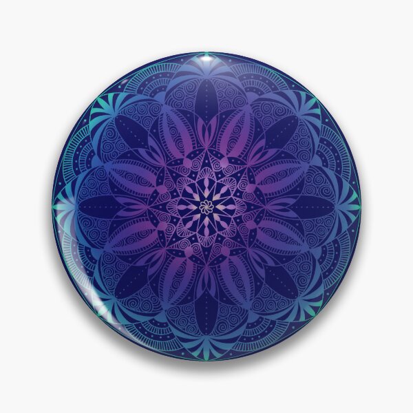 Item preview, Blue hand-drawn mandala designed and sold by Eva Hussain Studio.