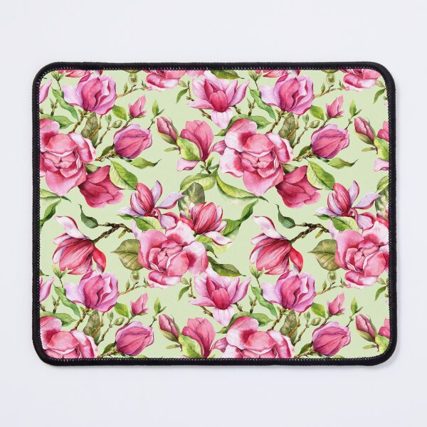 Item preview, Elegant Pink Magnolia Floral Pattern on Sage Green designed and sold by Anisha Vaz.