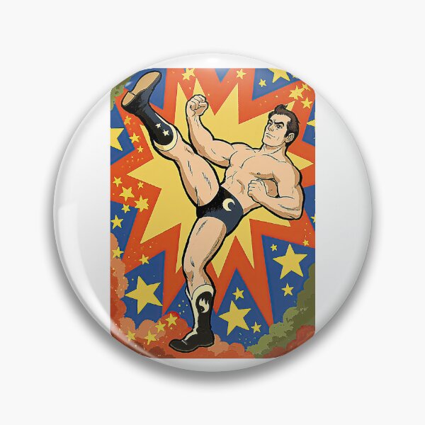Item preview, Starburst Background Wrestler High Kick Pop Art designed and sold by Piotrek0001.