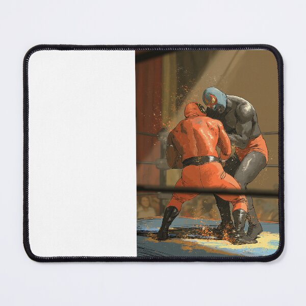 Item preview, Masked Wrestlers Grappling in Dark Ring Art designed and sold by Piotrek0001.