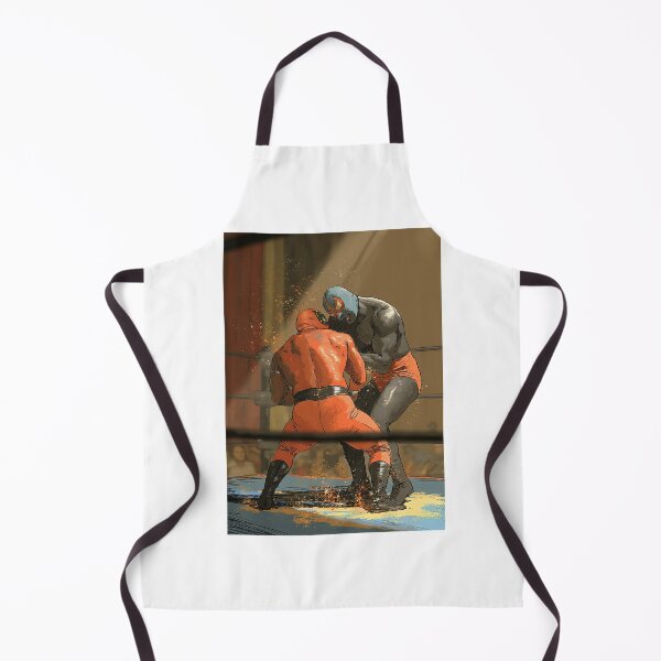 Item preview, Masked Wrestlers Grappling in Dark Ring Art designed and sold by Piotrek0001.