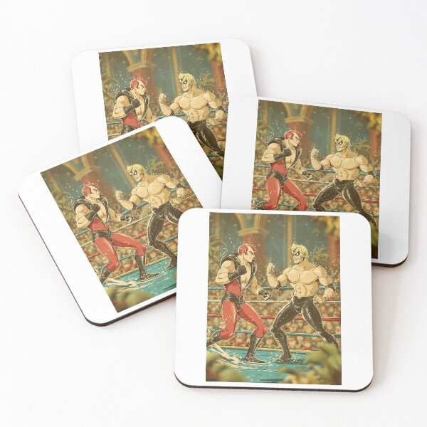 Item preview, Red and Blonde Wrestlers Facing Off Vintage Poster designed and sold by Piotrek0001.