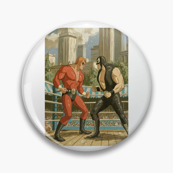 Item preview, Red and Black Masked Wrestlers in Ring Art designed and sold by Piotrek0001.