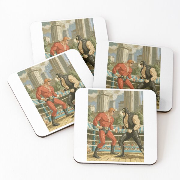 Item preview, Red and Black Masked Wrestlers in Ring Art designed and sold by Piotrek0001.