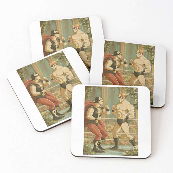 Item preview, Lucha Libre Match Red and Gold Masks Retro designed and sold by Piotrek0001.