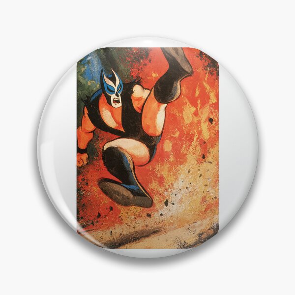 Item preview, Flying Luchador Attack Fiery Background Comic designed and sold by Piotrek0001.