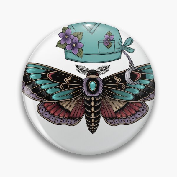 Item preview, Moth Teal Scrub Cap Gift designed and sold by IllumeInk.