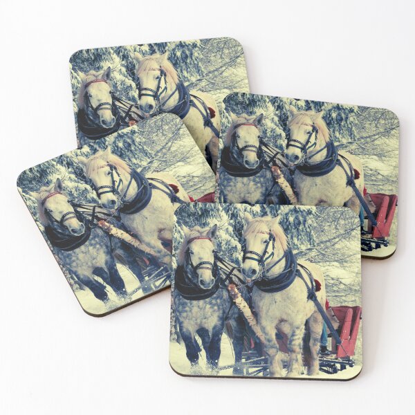 Item preview, Horse Sledding in Snow Poster | Winter Landscape Scene | Cozy Holiday Wall Art Gift designed and sold by Kubilay-Digital.