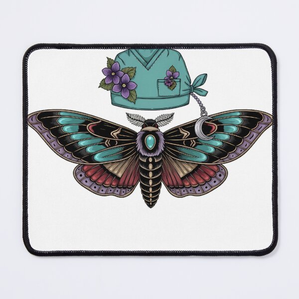 Item preview, Moth Teal Scrub Cap Gift designed and sold by IllumeInk.
