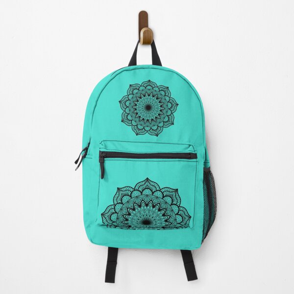 Item preview, Black Mandala on Turquoise designed and sold by CreaTwinkles.